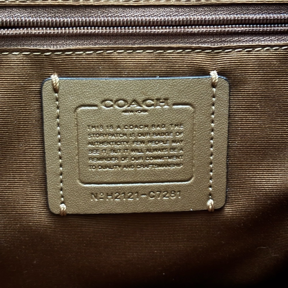 Coach Brown Signature Canvas & Leather Backpack - Picture 6 of 11